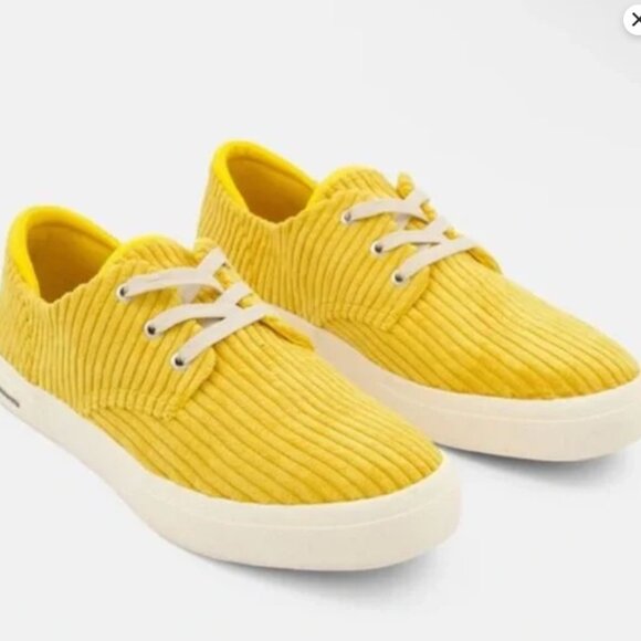 Sun+Stone Other - Sun + Stone men’s Kiva Yellow Lace Up Corduroy Shoes Round Toe Size 8 & 10.5 NIB